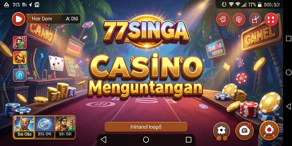 Tampilan menarik dari 77SINGA menunjukkan keseruan permainan kasino.
