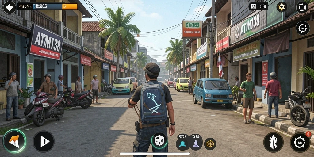 Screenshot gameplay ATM138 menampilkan interaksi dan strategi dalam simulasi.