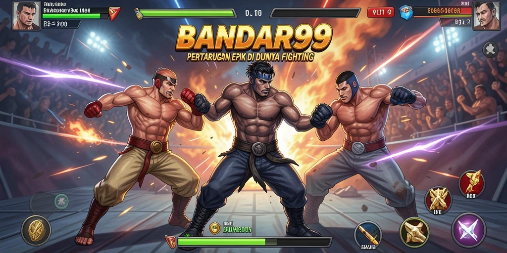 Screenshot gameplay BANDAR99 yang menampilkan pertarungan seru antar karakter.