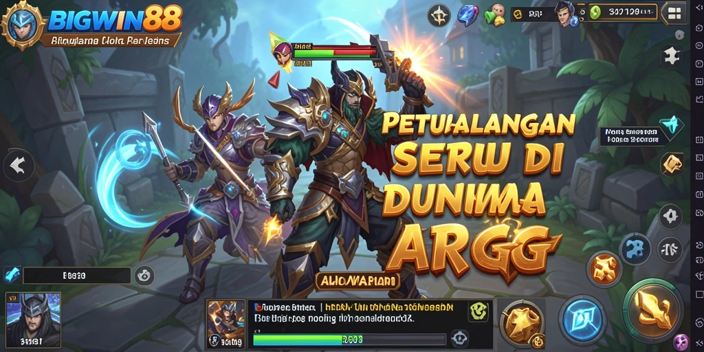 Tangkapan layar menampilkan pertarungan seru dalam BIGWIN88 dengan karakter yang beraksi.