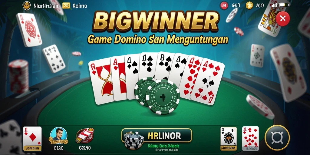 Tampilan gameplay seru di BIGWINNER dengan berbagai strategi Domino.