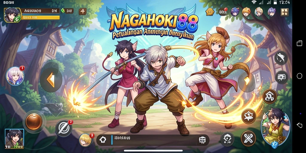 Tampilan screenshot NAGAHOKI88 dengan aksi karakter anime yang mendebarkan.