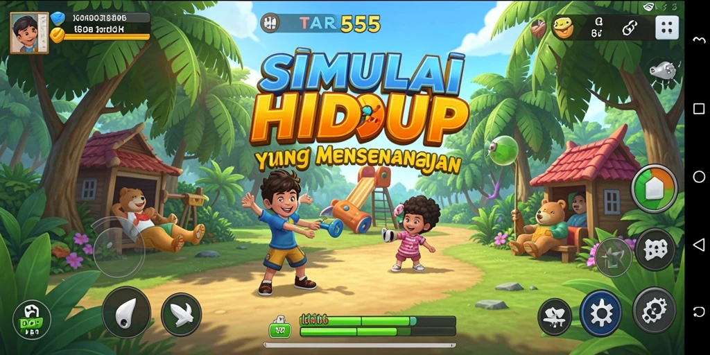 Screenshot TAR555 menunjukkan karakter berinteraksi dalam lingkungan simulasi.