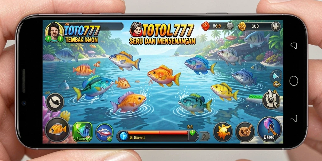 Tampilan gameplay TOTO777 yang menampilkan aksi menembak ikan.